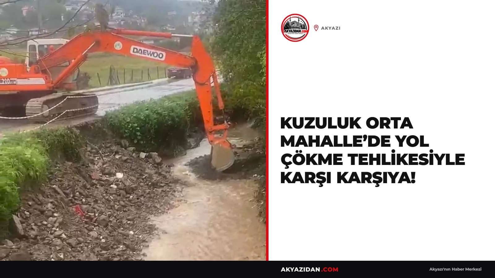 Kuzuluk Orta Mahalle’de Yol Çökme Tehlikesiyle Karşı Karşıya!