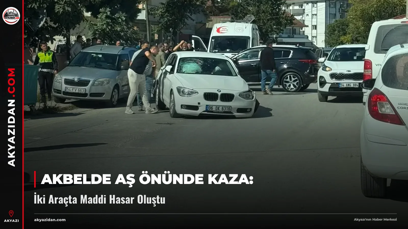 Akbelde AŞ Önünde Kaza: İki Araçta Maddi Hasar Oluştu